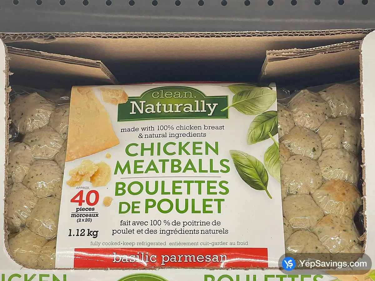 Costco CLEAN BASIL / PARM CHICKEN MEATBALLS 1.12 kg - Canada (ITM 1880633)
