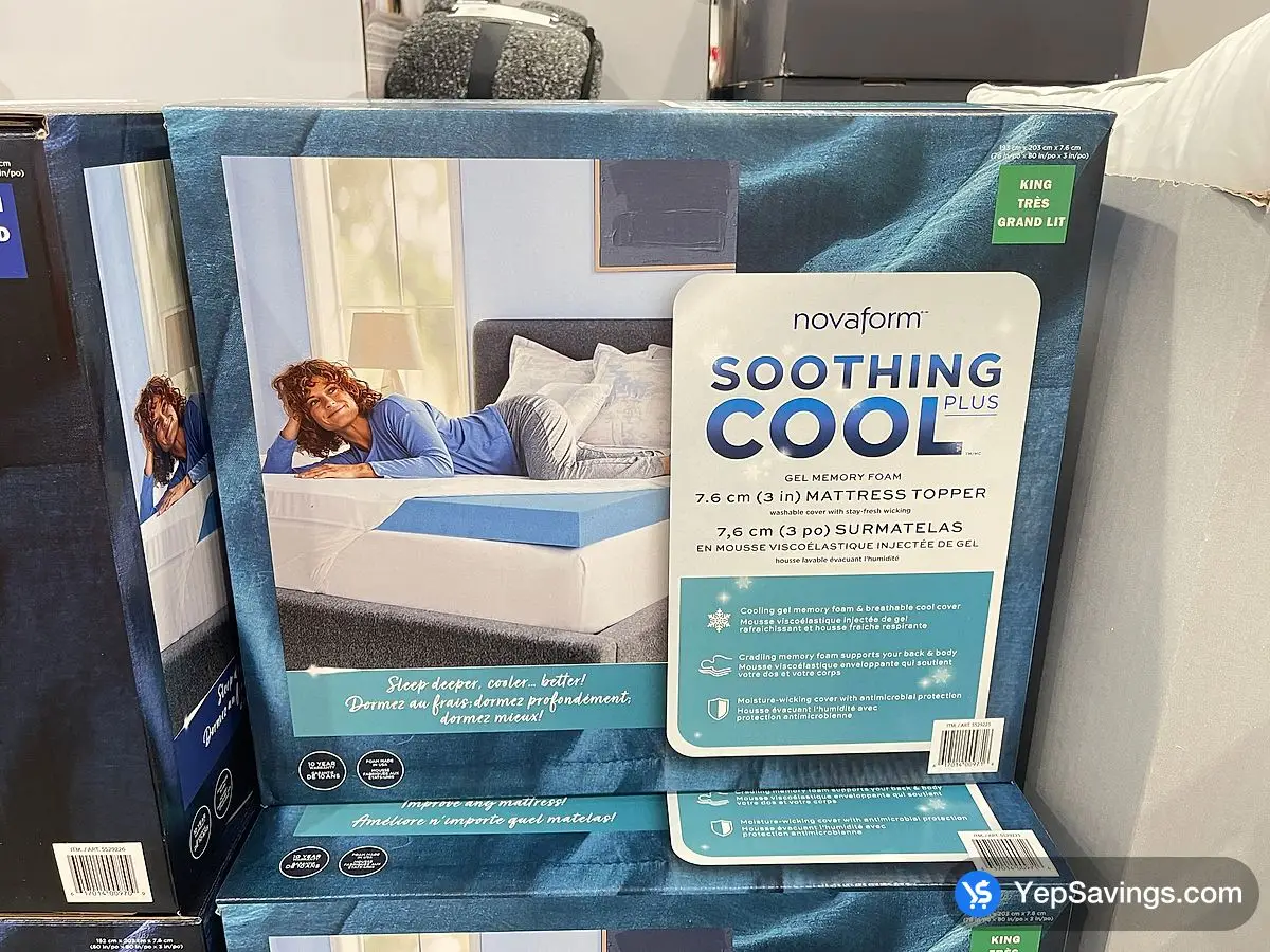 Costco SOOTHING COOL PLUS MATTRESS TOPPER KING 76 " X 80 " - Canada (ITM 5529225)