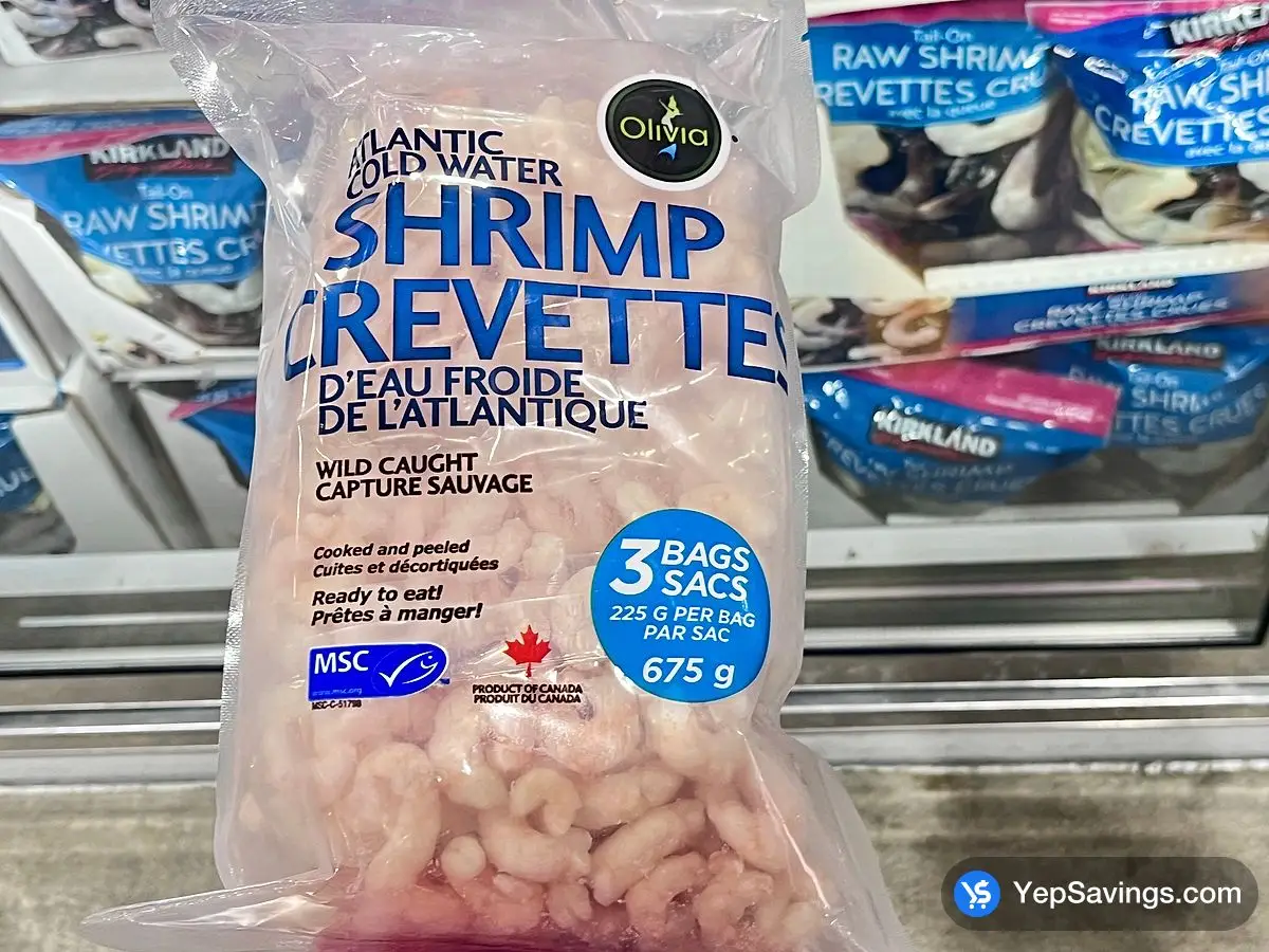 Costco OLIVIA ATLANTIC SHRIMP 3 x 225 g - Canada (ITM 1149073)