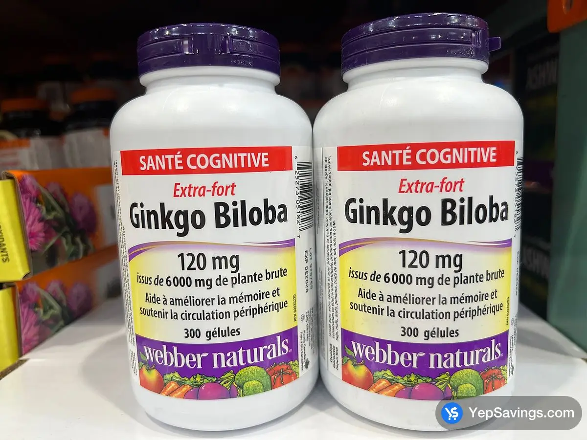 Costco WEBBER NATURALS GINKGO BILOBA 120MG 300 SOFTGELS - Canada (ITM 336724)