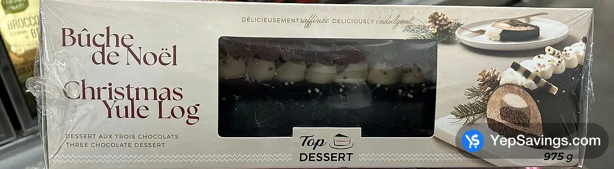 Costco TOP DESSERT CHOCOLATE YULE LOG 975 g - Canada (ITM 1838881)