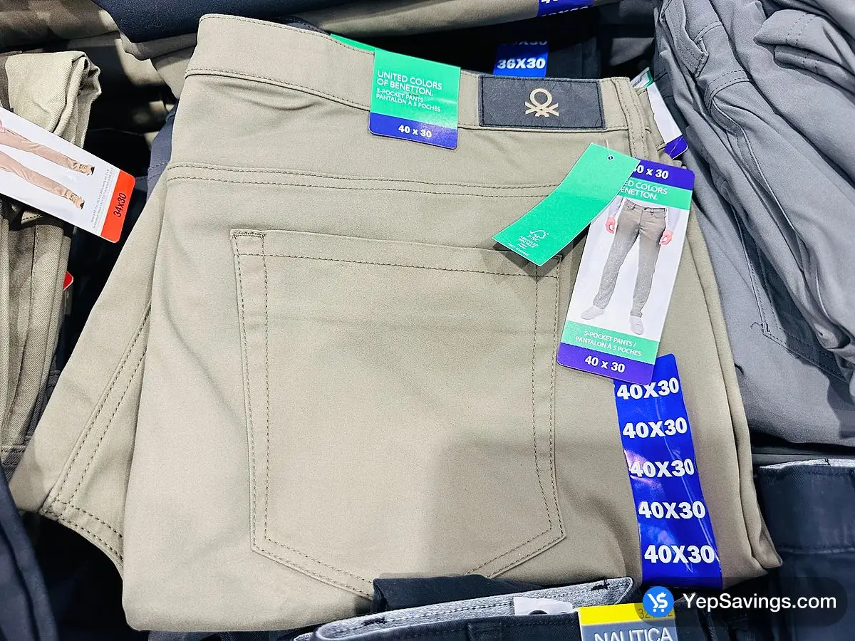 Costco BENETTON 5 POCKET PANT + MENS SIZES 30-40 - Canada (ITM 1758600)