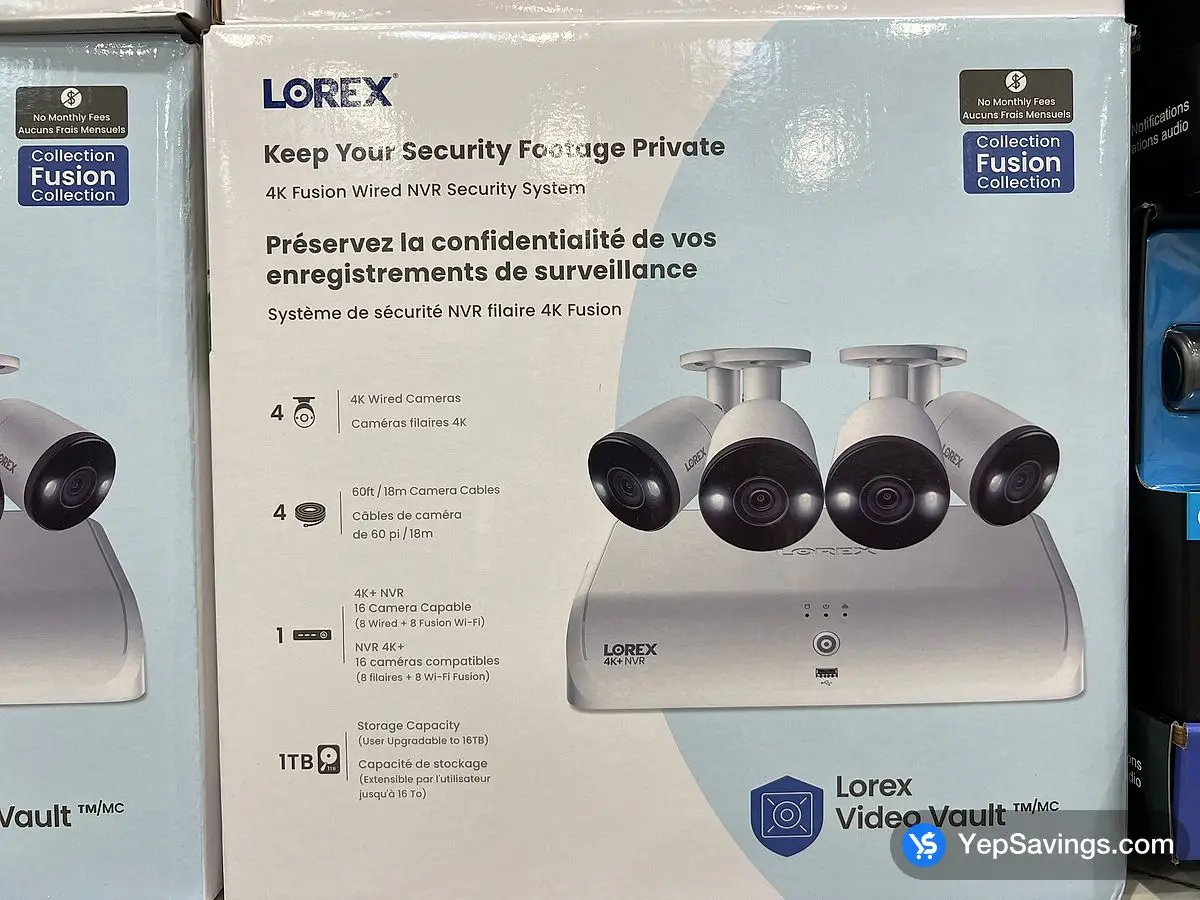 Costco LOREX FUSION 4K NVR SYSTEM 4 CAMERAS - Canada (ITM 1848860)