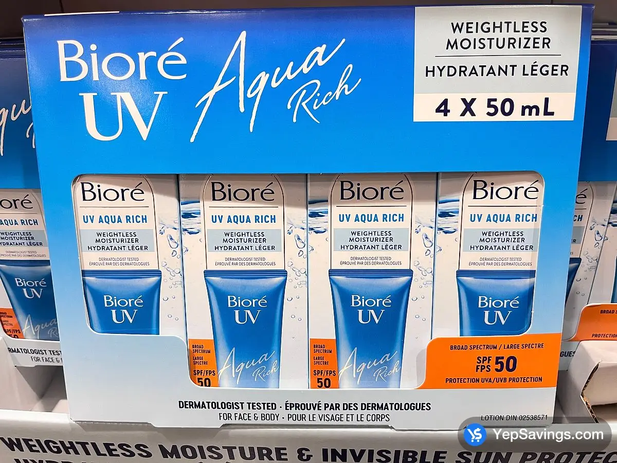 Costco BIORÉ UV AQUA RICH SPF 50 4 x 50 mL - Canada (ITM 1774532)