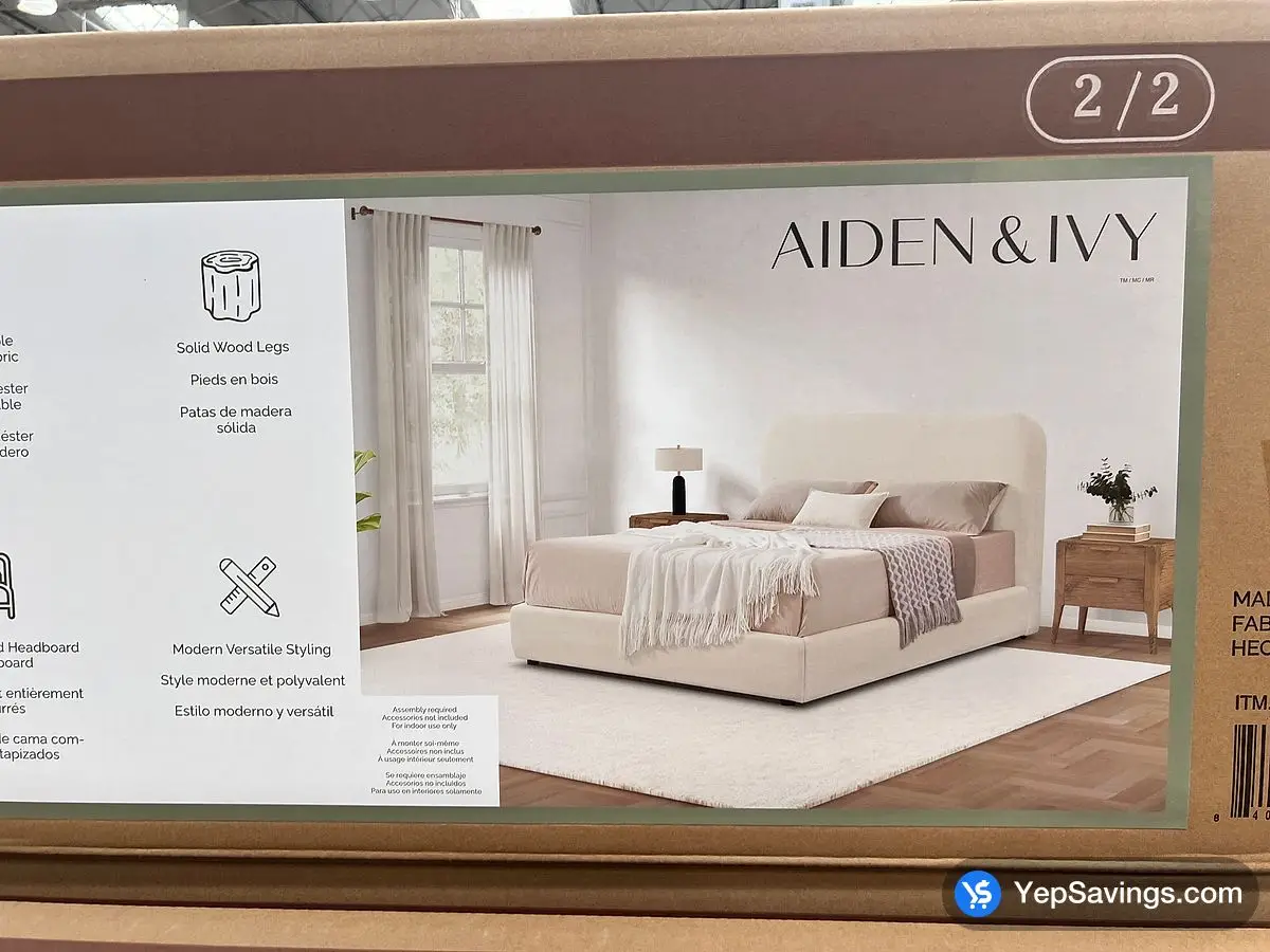 Costco AIDEN & IVY KING BED 2 BOXES , BEIGE - Canada (ITM 1783026)