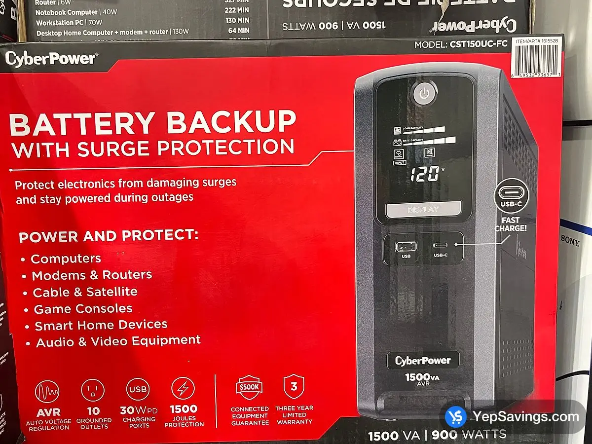 Costco CYBERPOWER BATTERY BACKUP CST150UC - Canada (ITM 1615528)