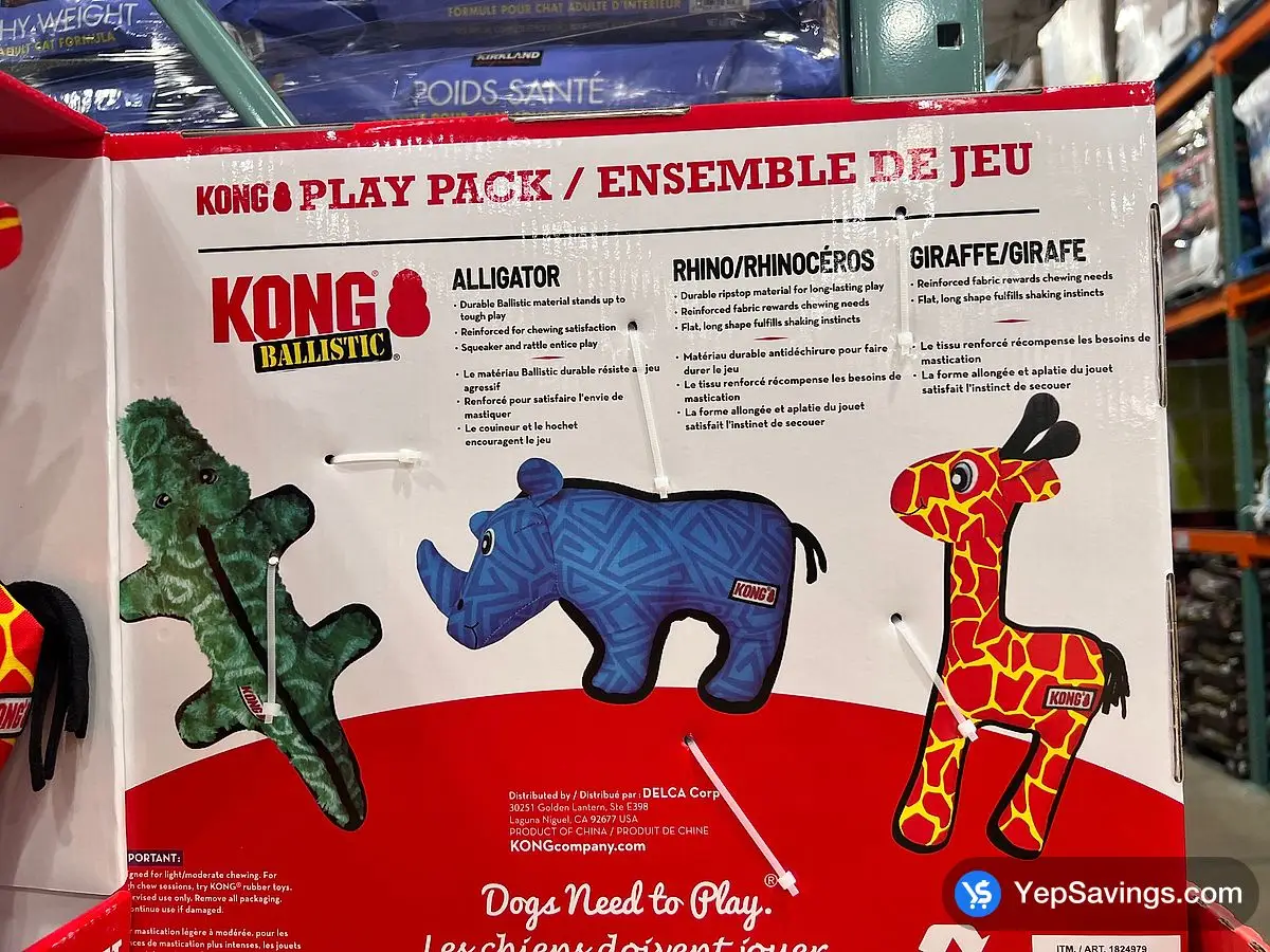 KONG PLAYPACK DOG TOYS PACK OF 3 ITM 1824979 at Costco