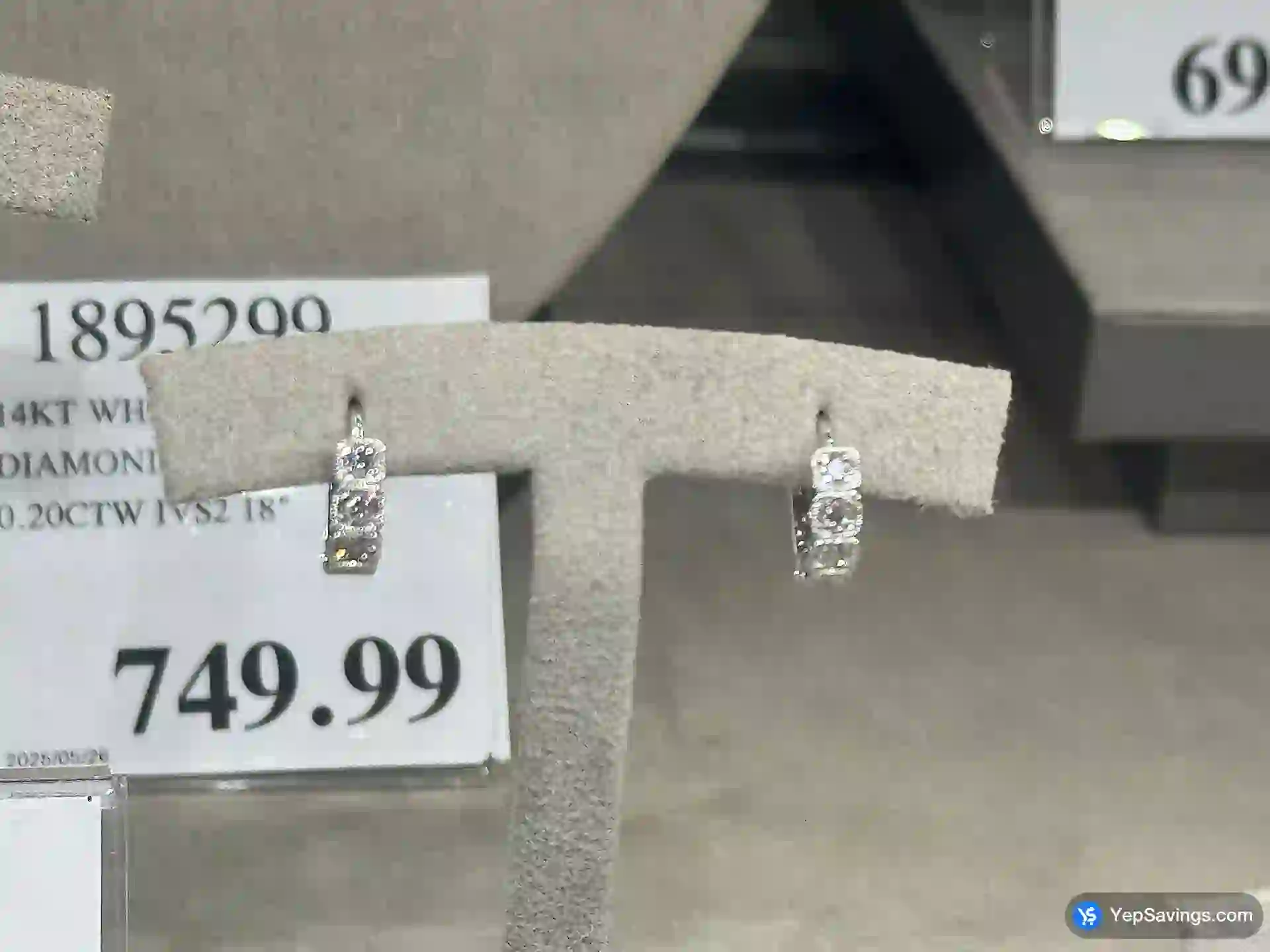 Costco 14KT WHITE GOLD ROUND DIAMOND HOOP EARRINGS 0.31CTW IVS2 - Canada (ITM 1184131)