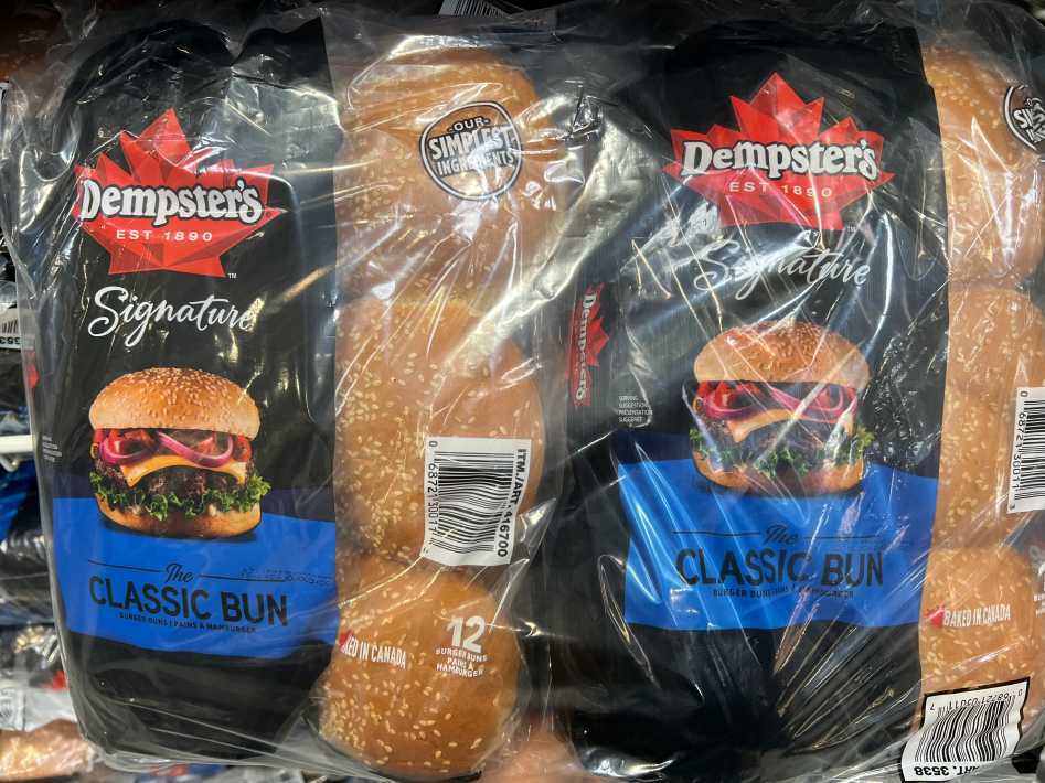 DEMPSTER'S DELUXE HAMBURGER BUNS 2 packs of 12 ITM 3538 at Costco