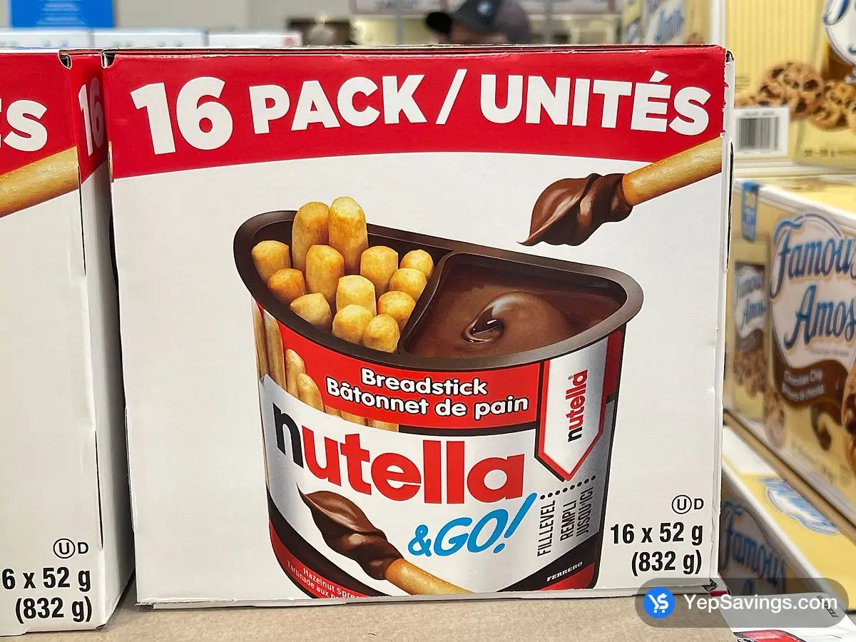 Costco NUTELLA & GO SPREAD & BREADSTICKS 16 X 52 g - Canada (ITM 1218715)