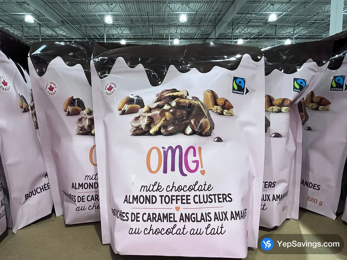 Costco OMG! ALMOND TOFFEE CLUSTERS 680 g - Canada (ITM 1541183)
