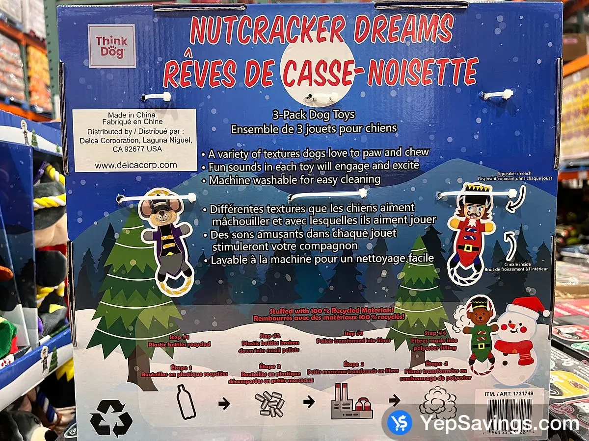 Costco NUTCRACKER DREAMS DOG TOYS PACK OF 3 - Canada (ITM 1731749)
