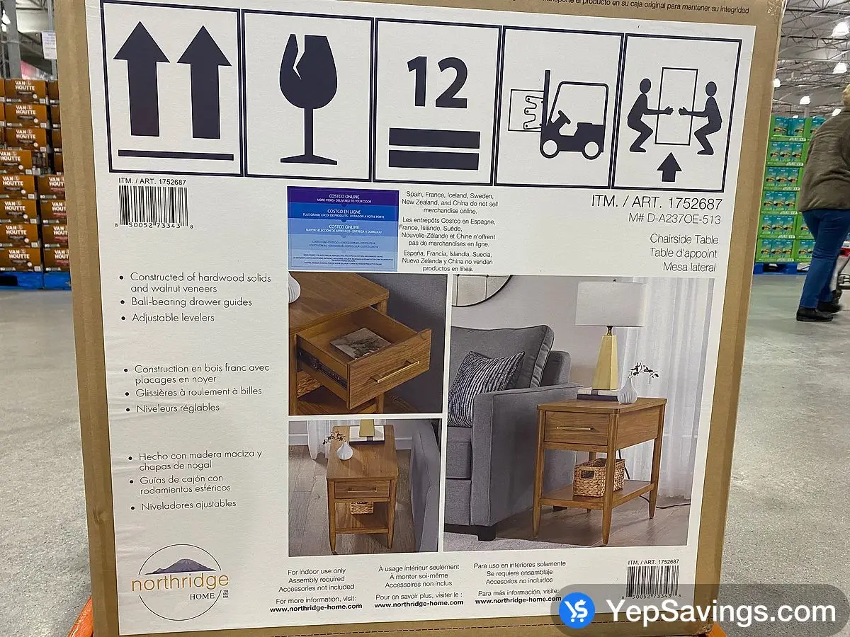 Costco NORTHRIDGE HOME - LUNA CHAIRSIDE TABLE 1 BOX - Canada (ITM 1752687)