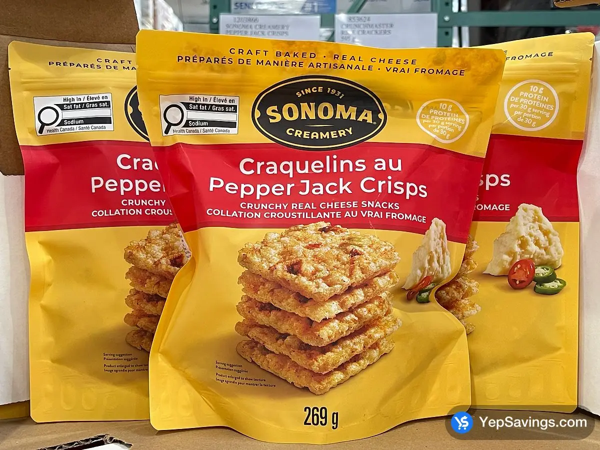 Costco SONOMA CREAMERY PEPPER JACK CRISPS 284 g - Canada (ITM 1203866)