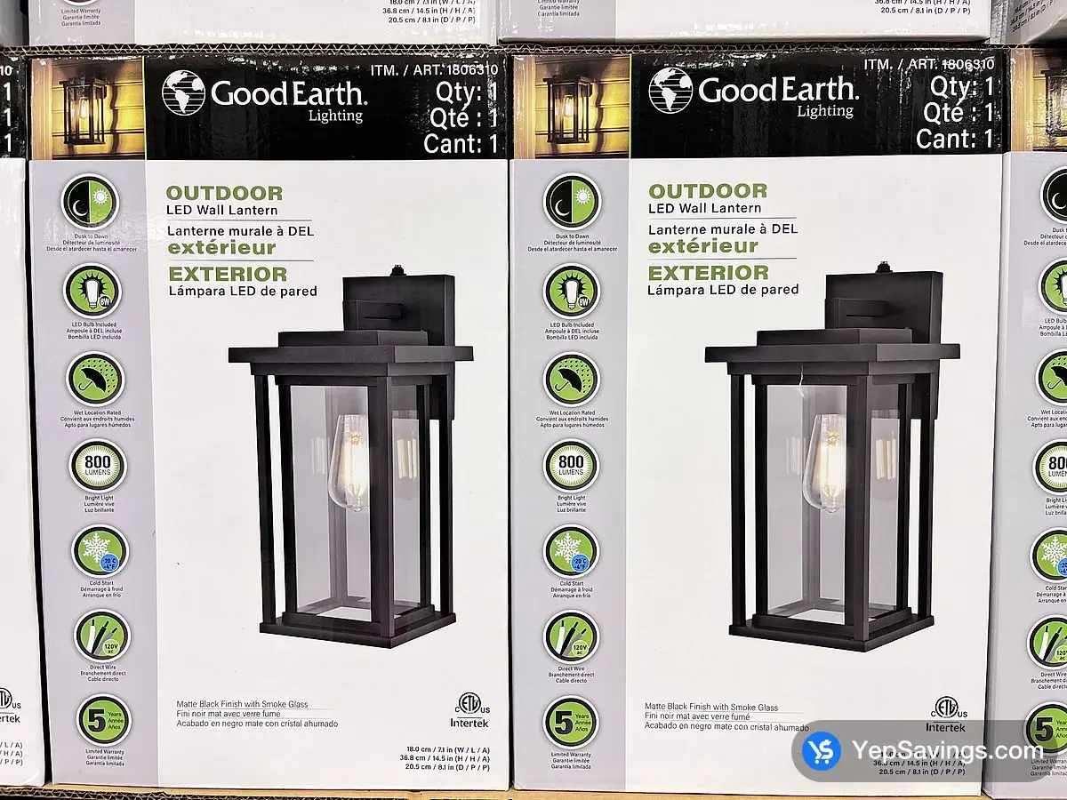 Costco GOOD EARTH LED WALL LANTERN OUTDOOR USE - Canada (ITM 1806310)
