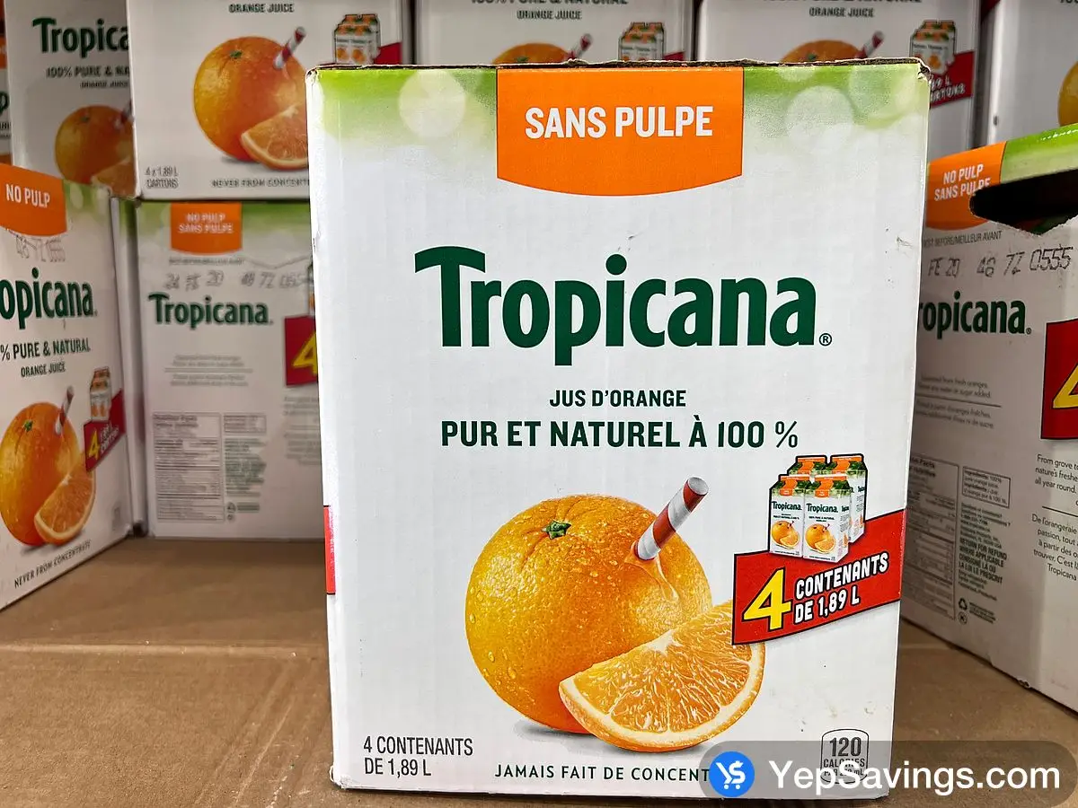 TROPICANA NO PULP ORANGE JUICE 4 X 1.89L ITM 4907 at Costco