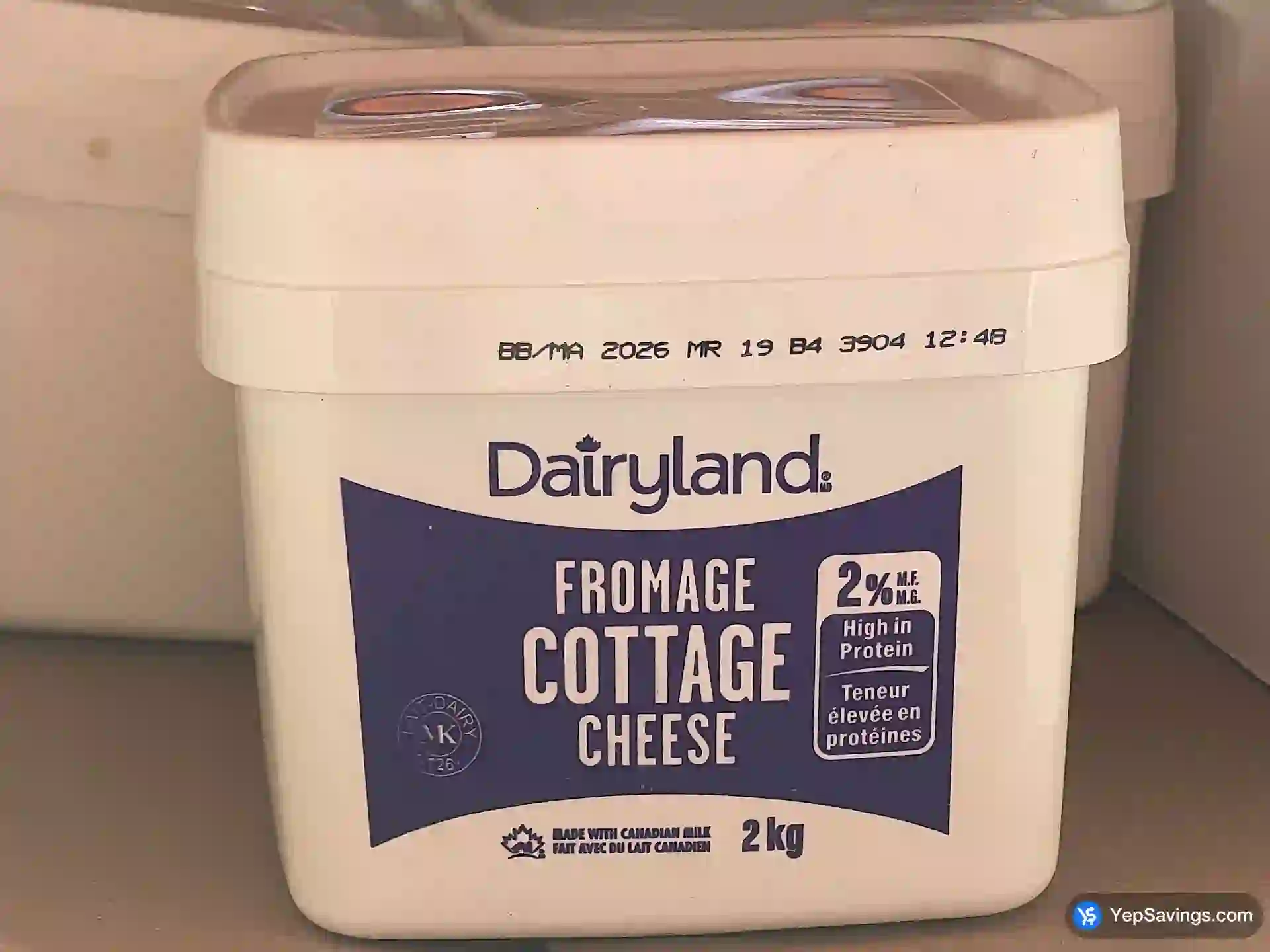 DAIRYLAND 2 % COTTAGE CHEESE 2KG - Costco Canada (ITM 1919328)