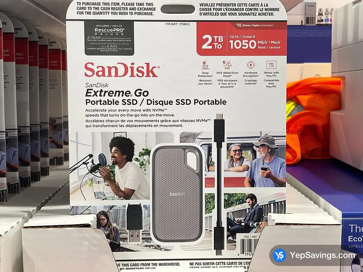 Costco SANDISK EXTREME GO 2 TB PORTABLE SSD - Canada (ITM 1758612)