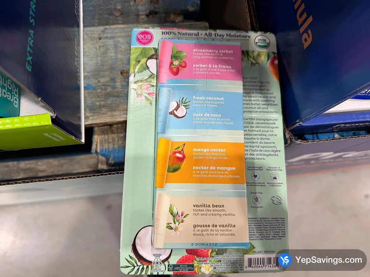 Costco EOS NATURAL SHEA LIP BALMS PACK OF 9 - Canada (ITM 5592024)