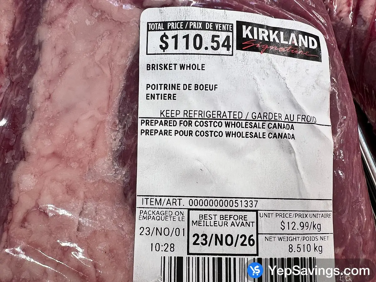 BEEF BRISKET (WHOLE)   ITM 51337 at Costco