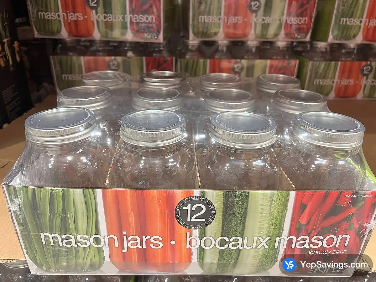 Costco KING CRYSTAL MASON JARS PACK OF 12 - Canada (ITM 1783603)