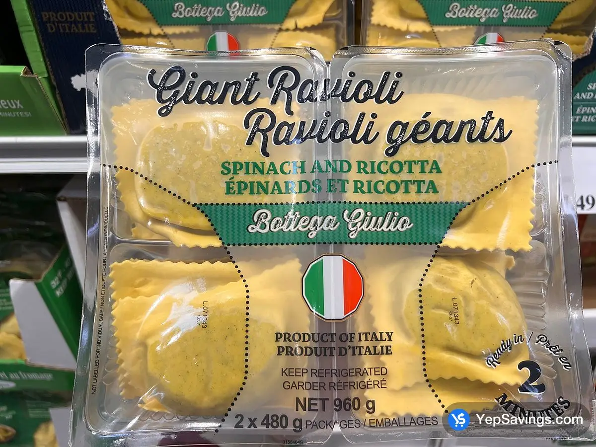 Costco SCOLATTOLO SPINACH RICOTTA GIANT RAVIOLI 2 x 480g - Canada (ITM 1852728)
