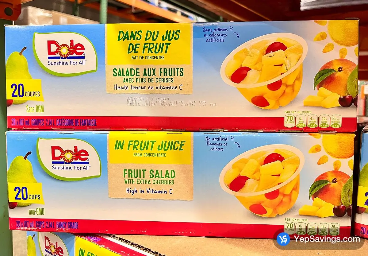 Costco DOLE FRUIT SALAD W CHERRIES 20 x 107 mL - Canada (ITM 269764)