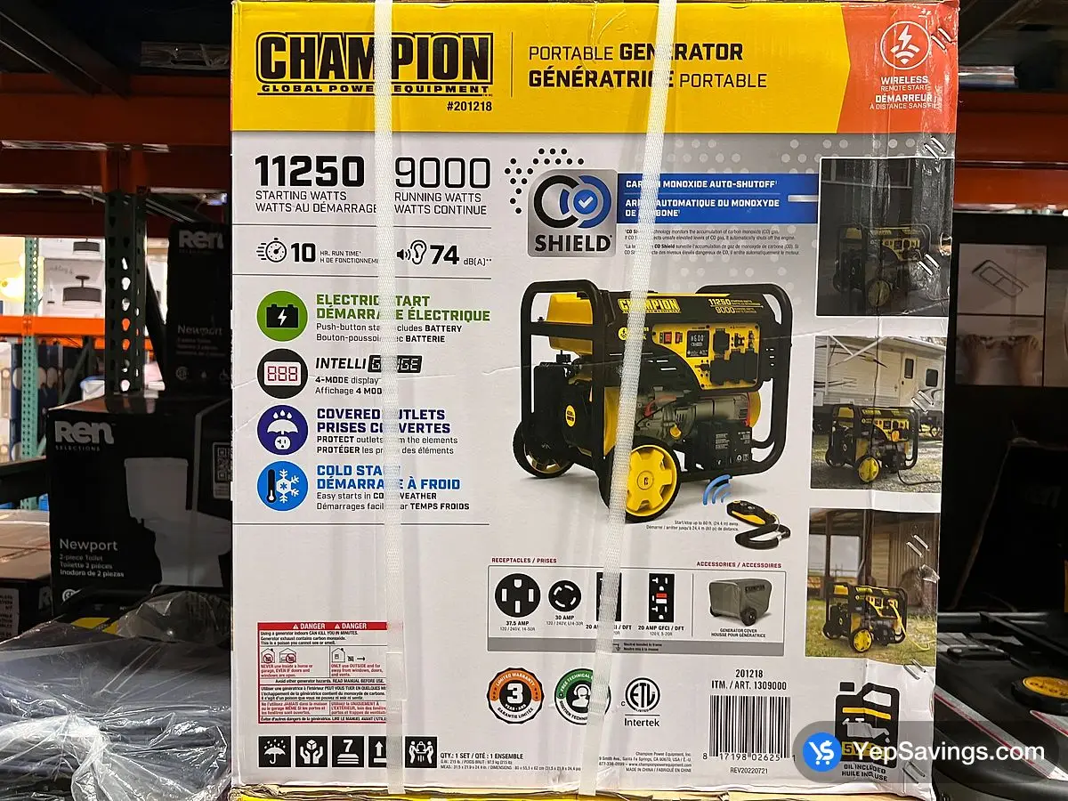 Costco CHAMPION 9000W GENERATOR ELETRIC START - Canada (ITM 1309000)