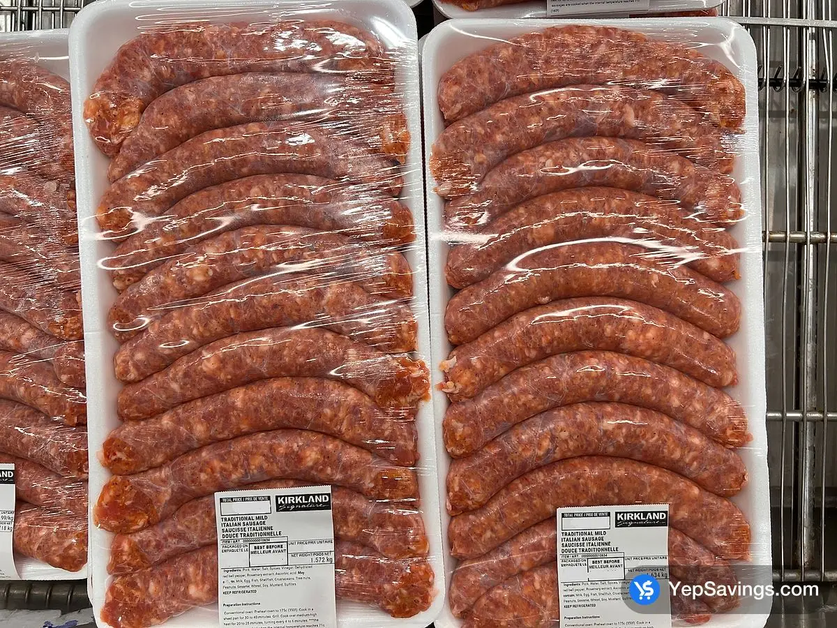 TRADITIONAL MILD GARLIC ITALIAN SAUSAGE   ITM 10634 at Costco