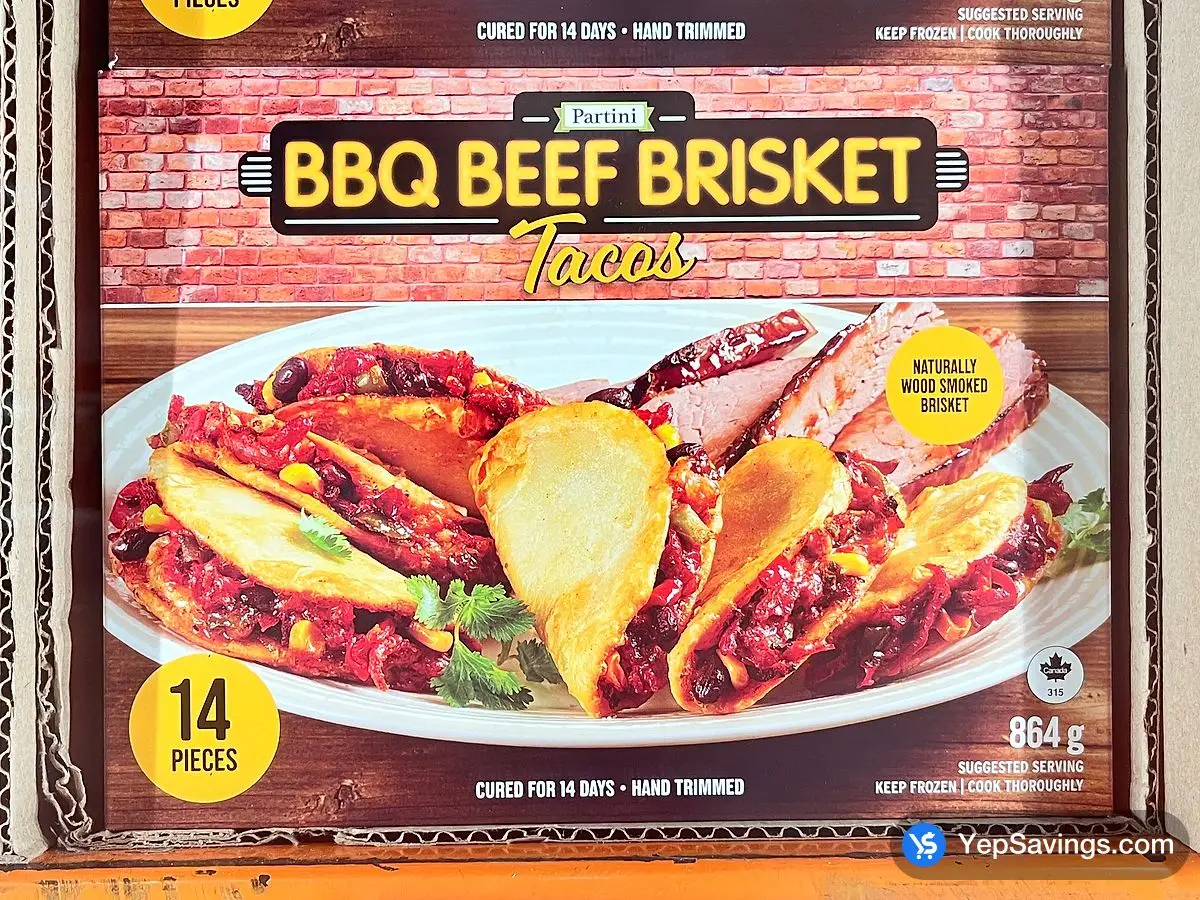 Costco PARTINI BBQ BEEF BRISKET TACOS 864 g - Canada (ITM 1801193)