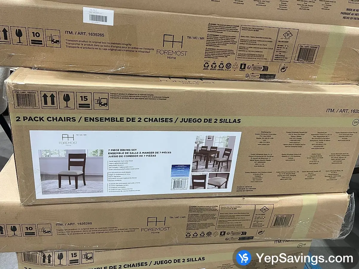 GLENBROOK 7PC DINING ROOM SET 4 BOXES ITM 1635265 at Costco