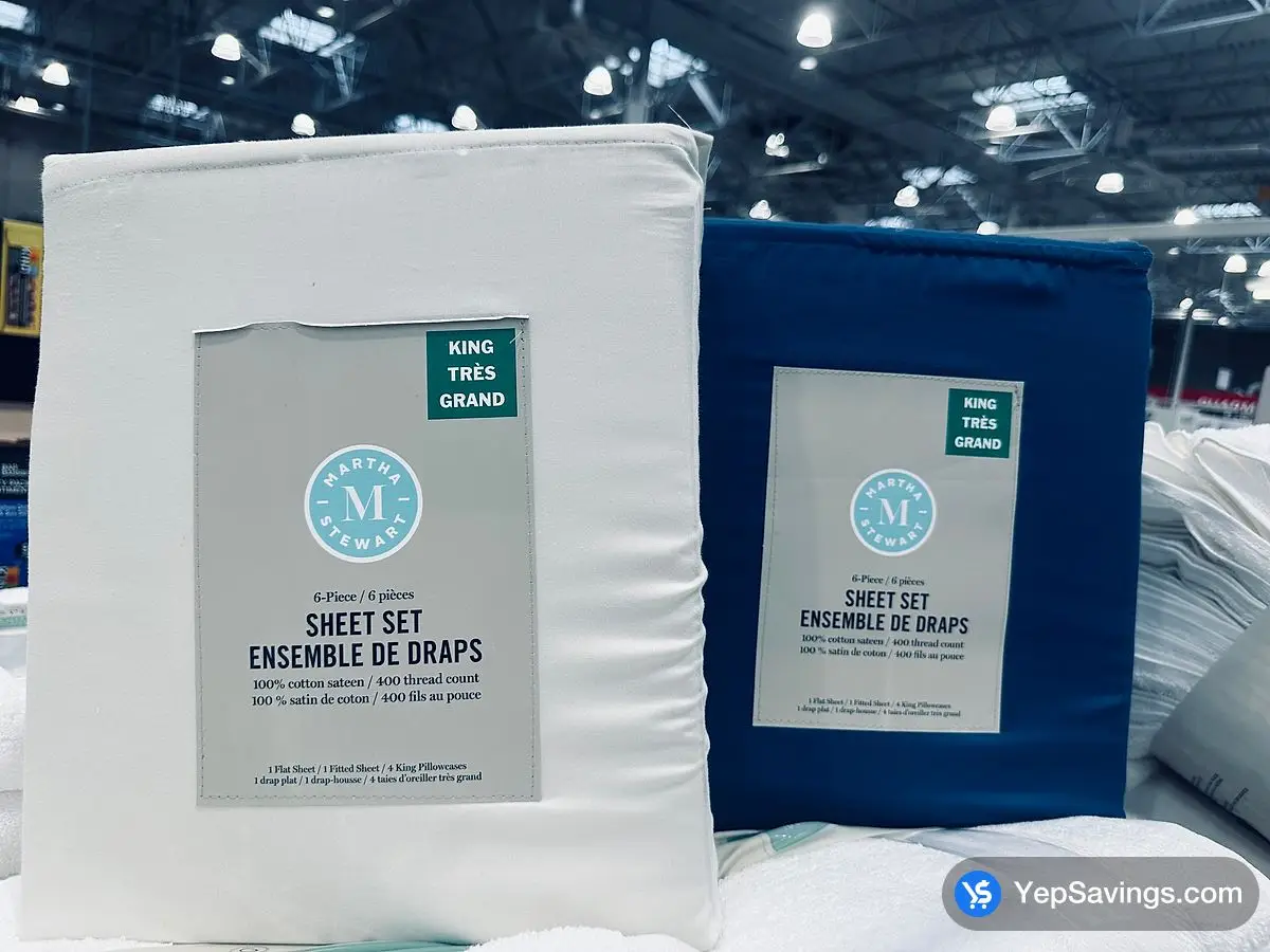 MARTHA STEWART COTTON SHEET SET KING - 6PC ITM 1915202 at Costco