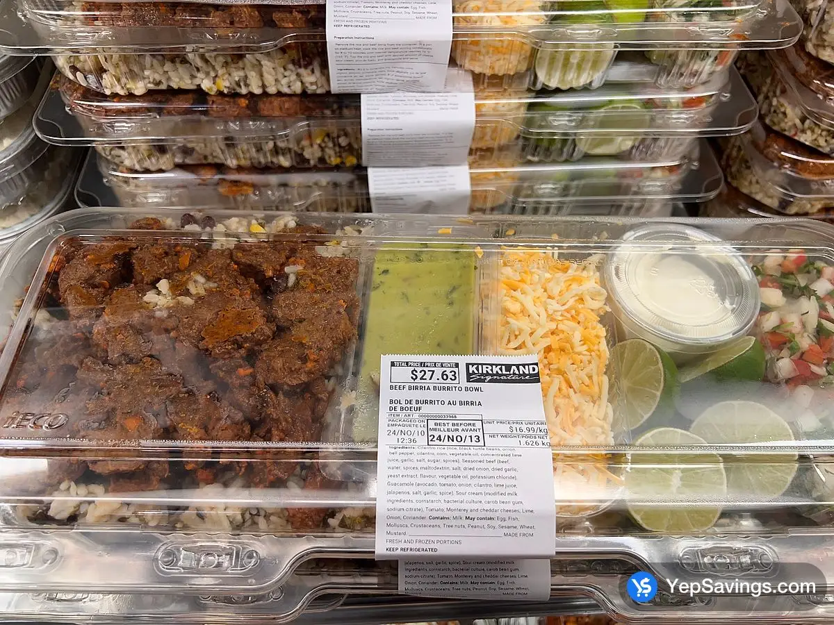 Costco BEEF BIRRIA BURRITO BOWL •PER KG - Canada (ITM 33968)