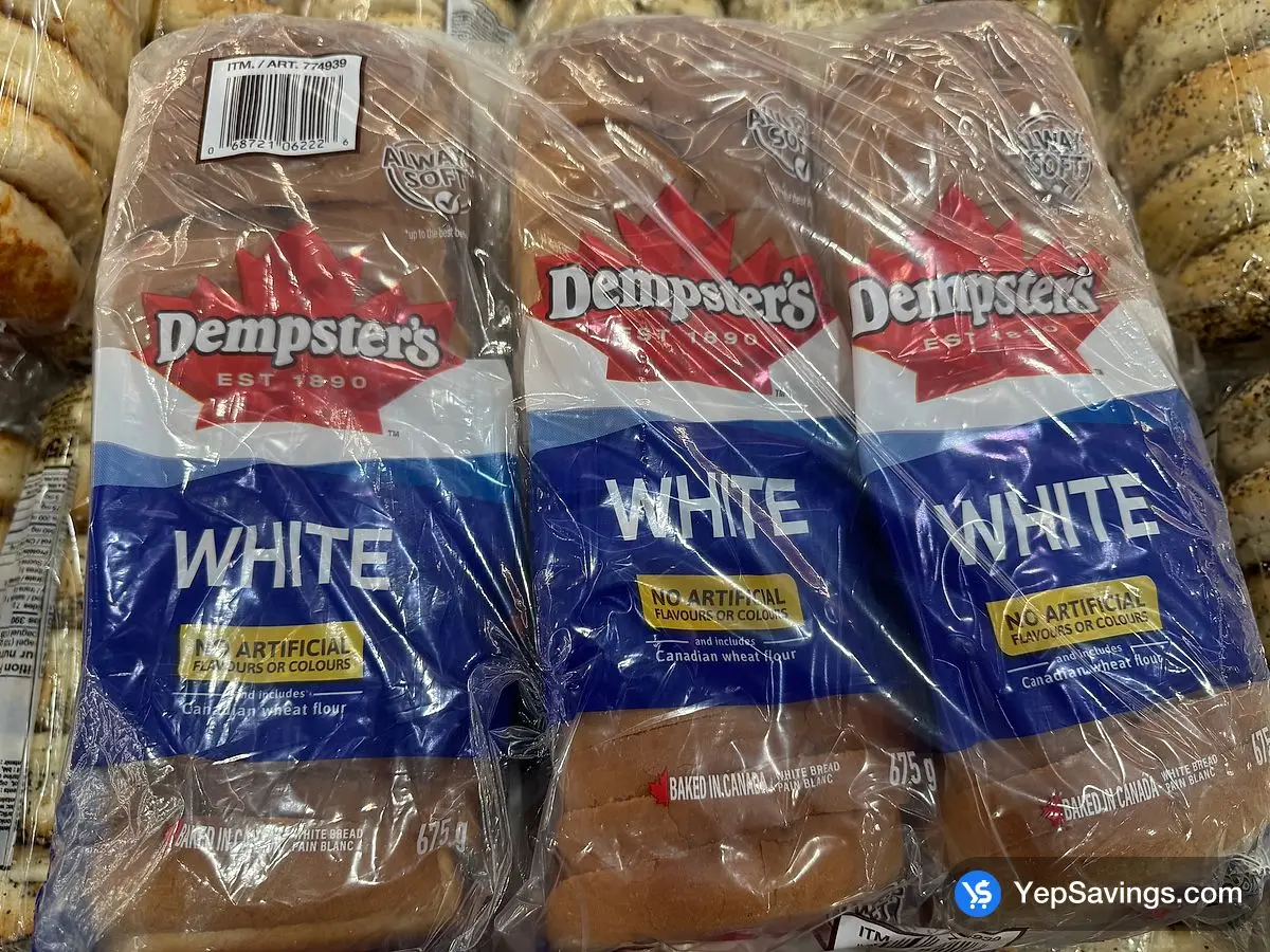 Costco DEMPSTER'S STAYS FRESH WHITE 3 x 675 g - Canada (ITM 774939)