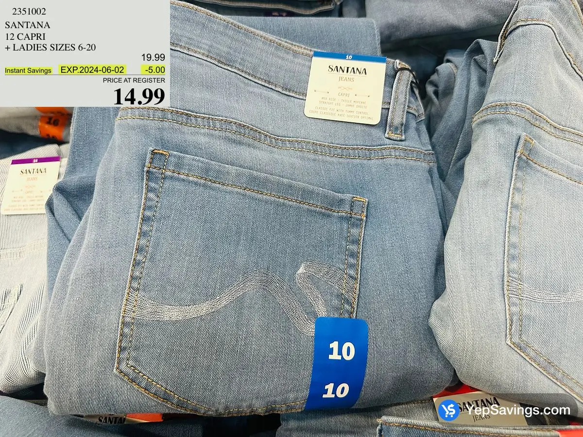SANTANA 12 CAPRI + LADIES SIZES 620 at Costco 3180 Laird Rd