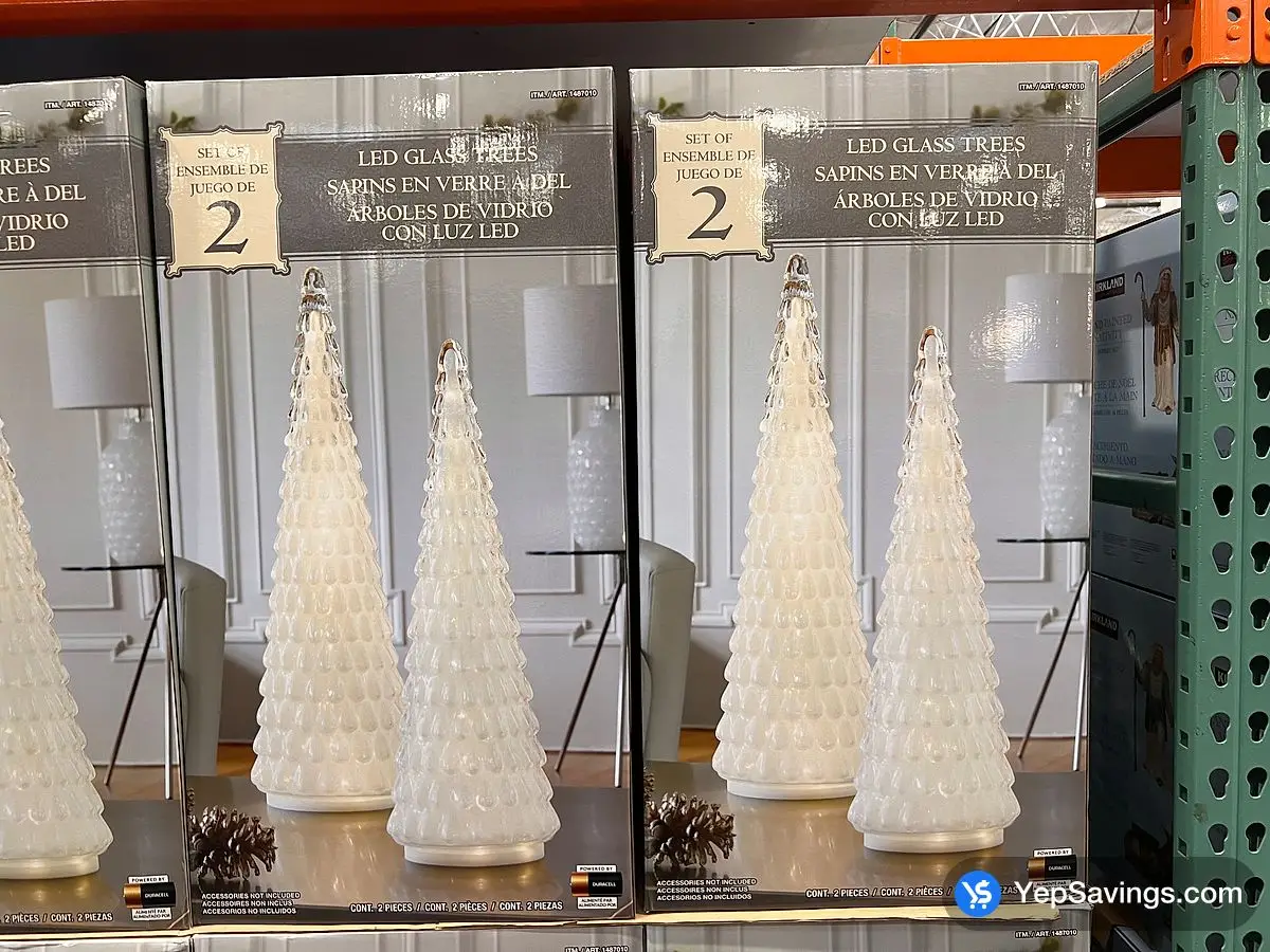 Costco LED GLASS TREES SET OF 2 INDOOR ONLY - Canada (ITM 1487010)