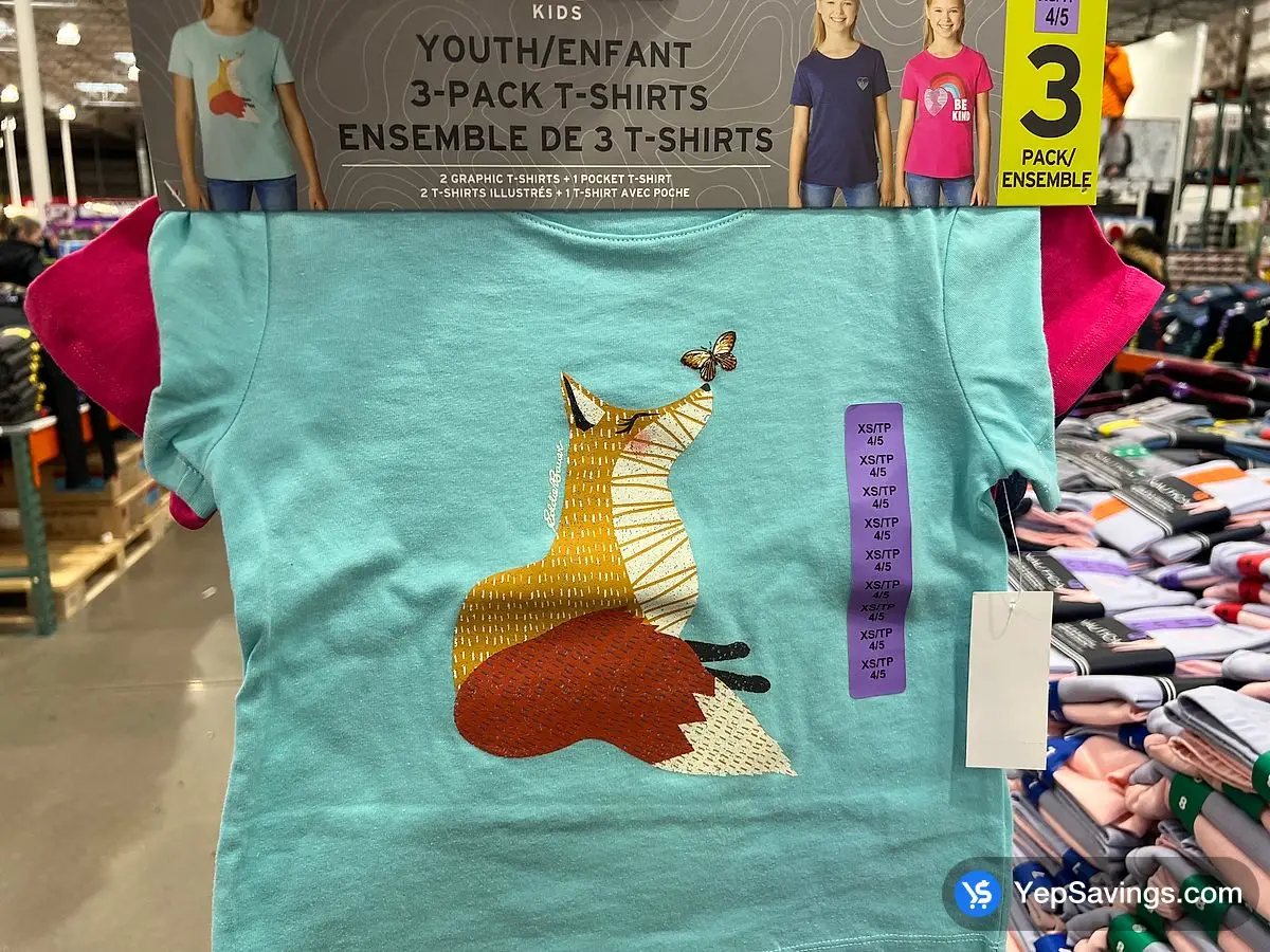 EDDIE BAUER 3PK TEE KIDS SIZES XS - XL ITM 1595847 at Costco