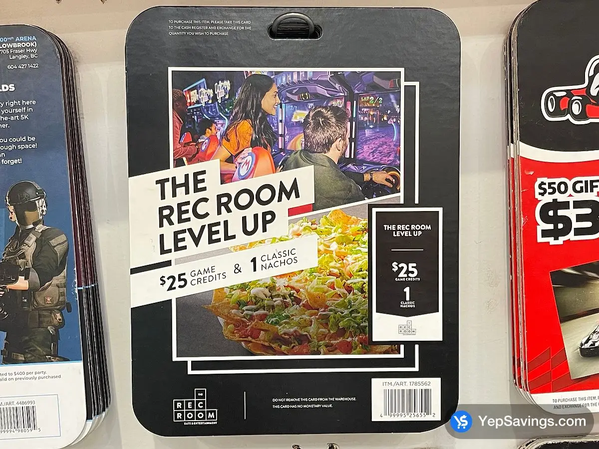 Costco THE REC ROOM CERTIFIC $25 + NACOS STARTING ITEM IS NON-REFUNDABLE - Canada (ITM 1785562)