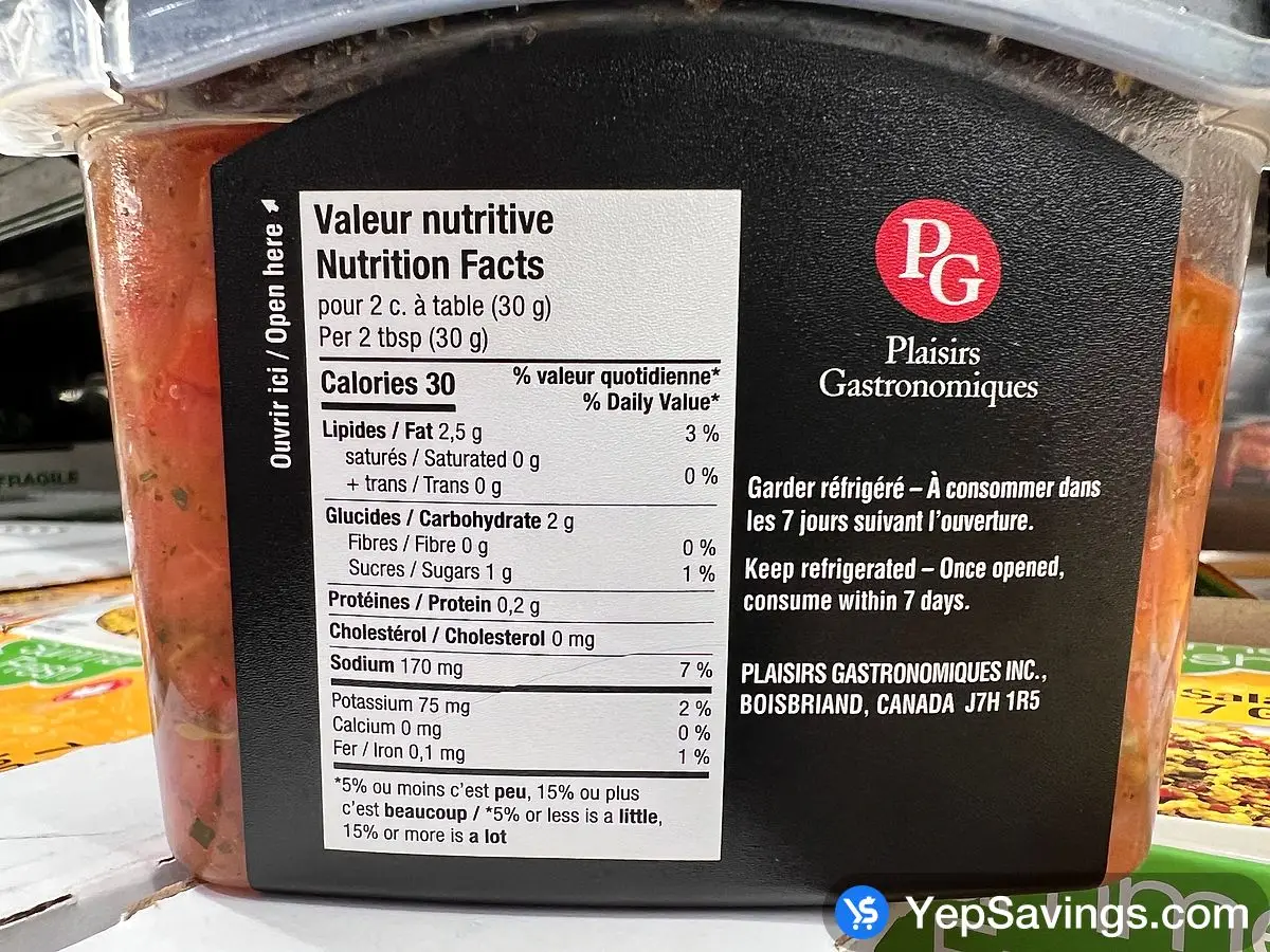 Costco PG BRUSCHETTA 950 g - Canada (ITM 2223266)