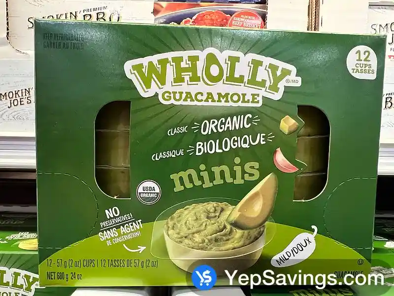 WHOLLY GUACAMOLE ORGANIC MINI GUACAMOLE 12X57g ITM 438342 at Costco