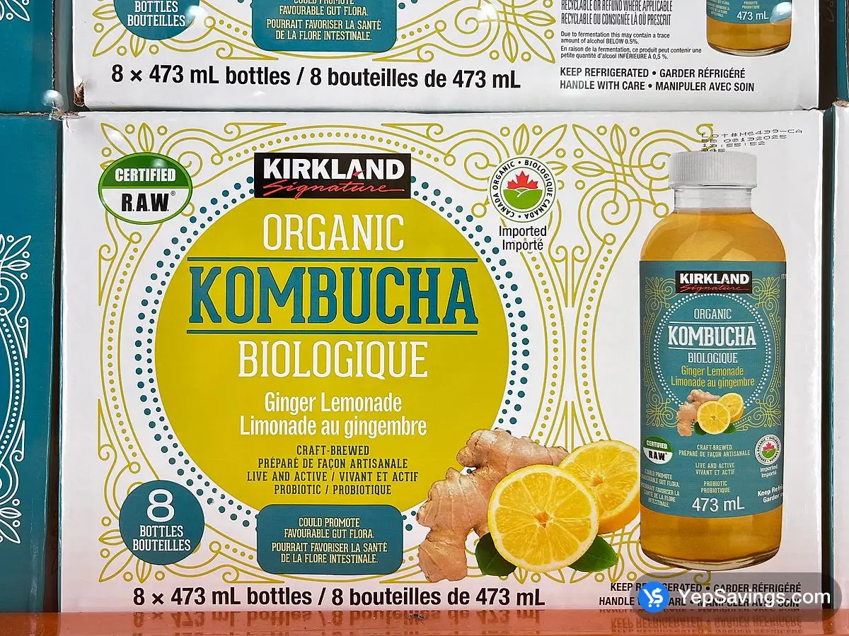 Costco KIRKLAND SIGNATURE ORGANIC KOMBUCHA 8 x 473 mL - Canada (ITM 1371232)