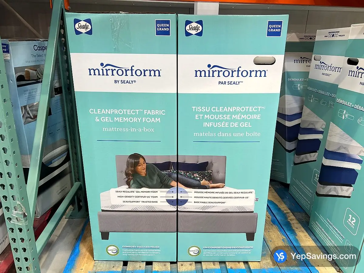 Costco SEALY MIRRORFORM 12IN GEL MEMORY FOAM QUEEN MATTRESS - Canada (ITM 1781385)