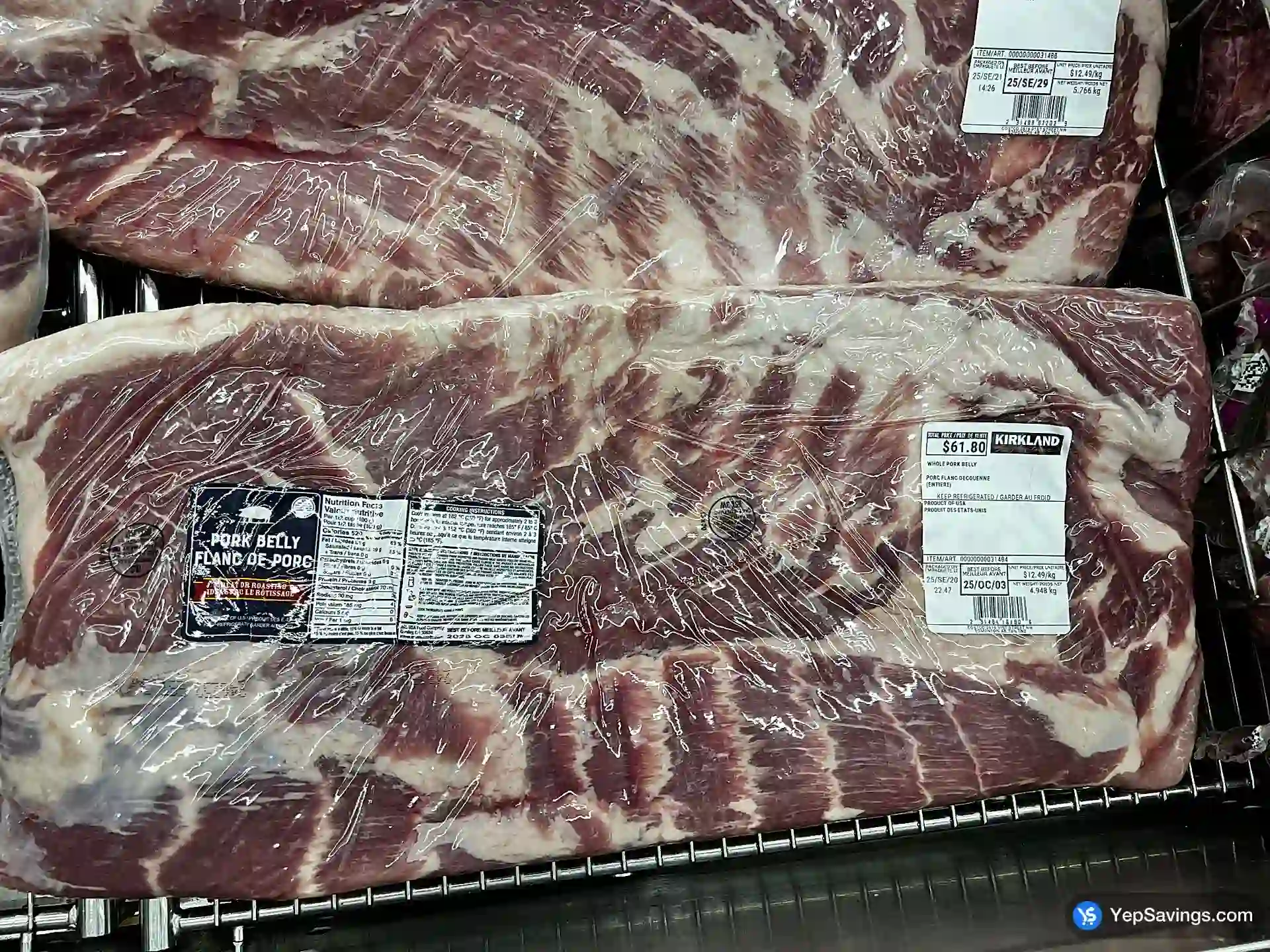Costco WHOLE PORK BELLY - Canada (ITM 31484)