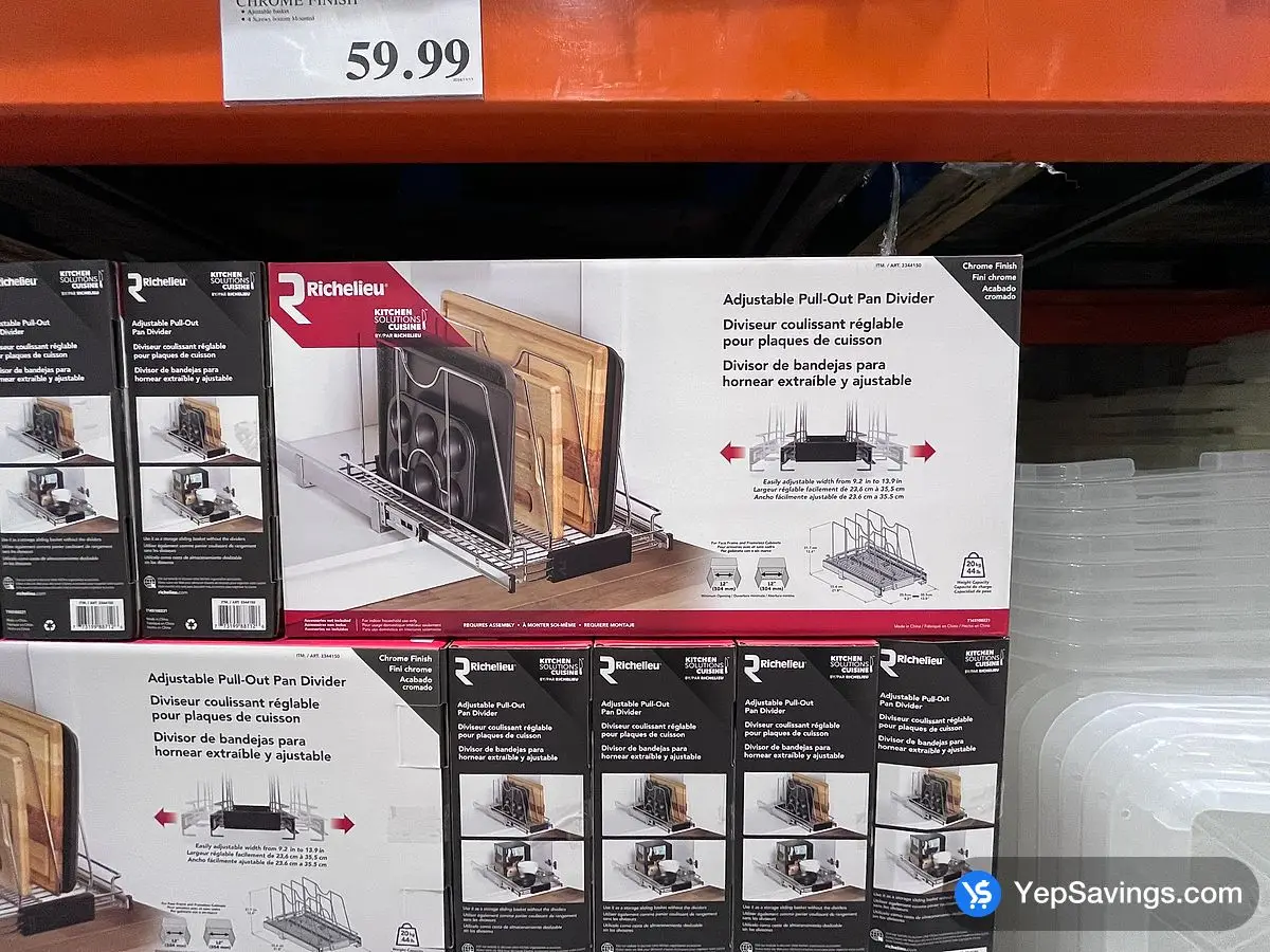 Costco RICHELIEU PULL - OUT PAN DIVIDER CHROME FINISH - Canada (ITM 3344150)