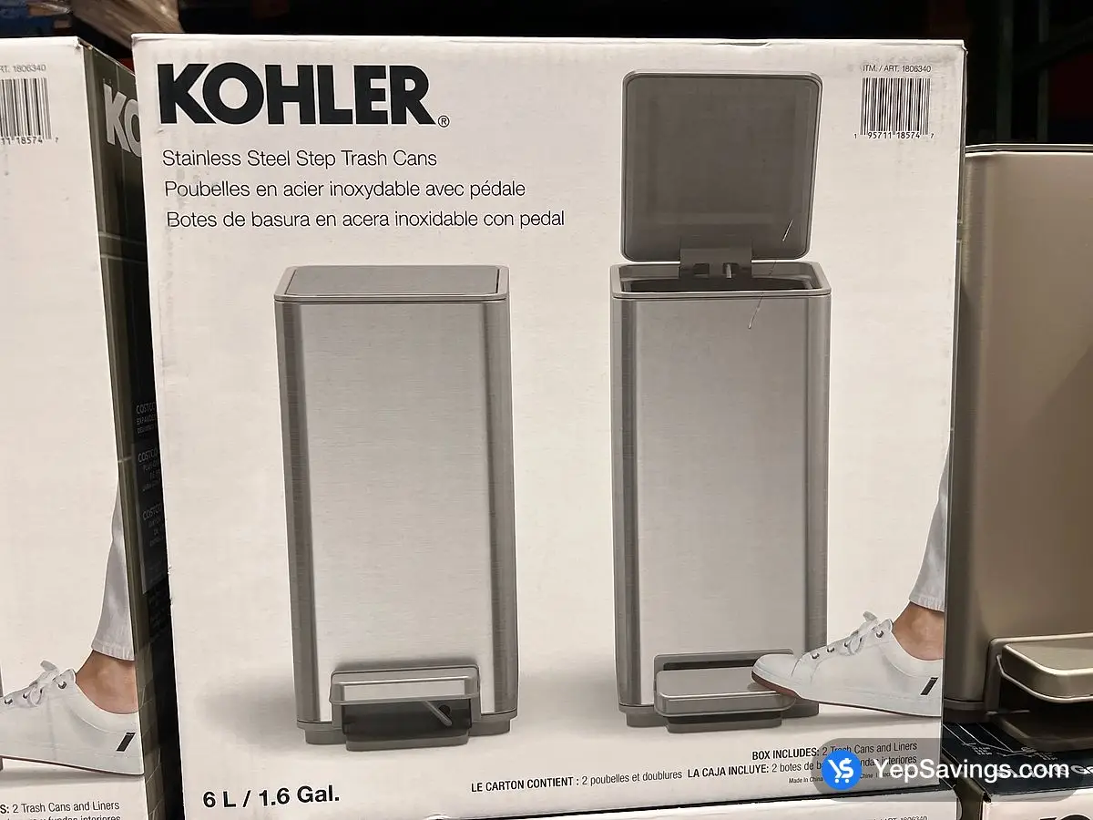 Costco KOHLER 6L STEP CAN PACK OF 2 - Canada (ITM 1806340)