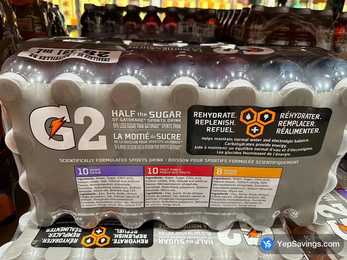 GATORADE G2 SPORTS DRINK 28 x 591 m ITM 1722362 at Costco