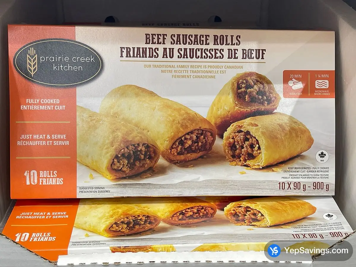 Costco PRAIRIE CREEK KITCHEN BEEF SAUSAGE ROLLS 900g - Canada (ITM 5052001)