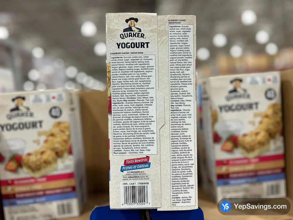 QUAKER YOGURT BARS 40 x 35 g ITM 1788908 at Costco