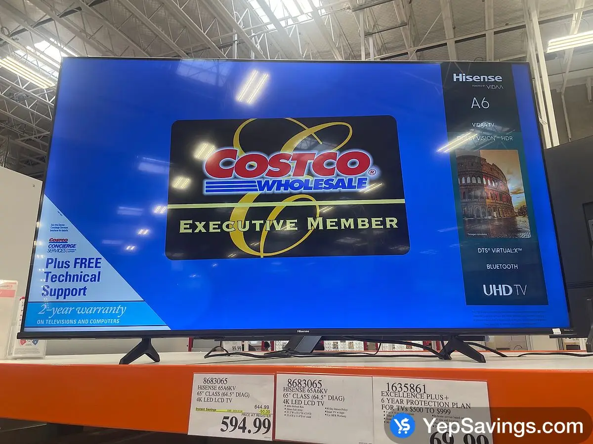 HISENSE 65A6KV 65 " CLASS ( 64.5 " DIAG ) 4K LED LCD TV ITM 8683065 at Costco