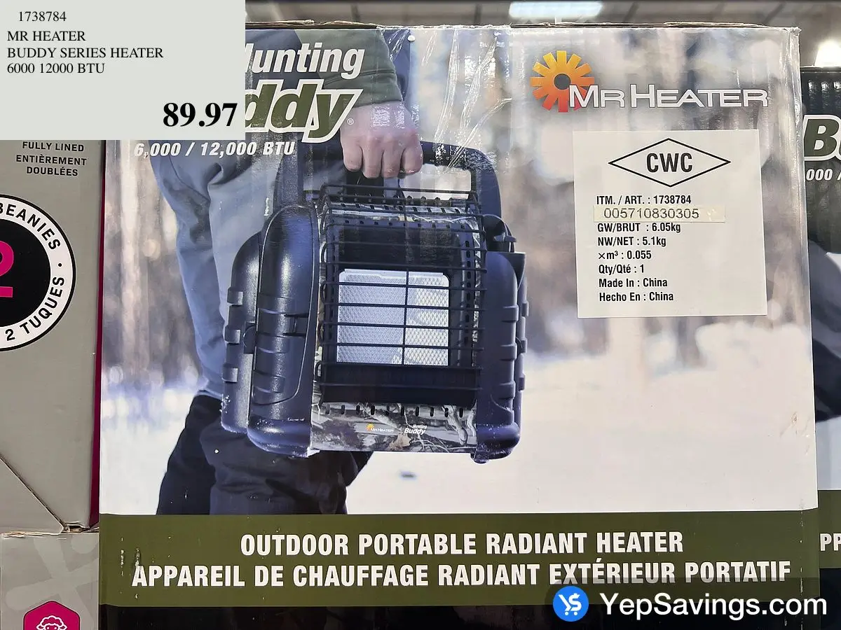 MR HEATER BUDDY SERIES HEATER 6000 12000 BTU at Costco South Saskatoon